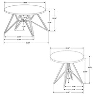 Aya 2pc Coffee and End Table Set, Gray Faux Cement Top, Black Metal