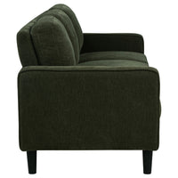 2pc Sofa and Loveseat Set, Track Arms, Foam Fill Matcha Green Upholstery
