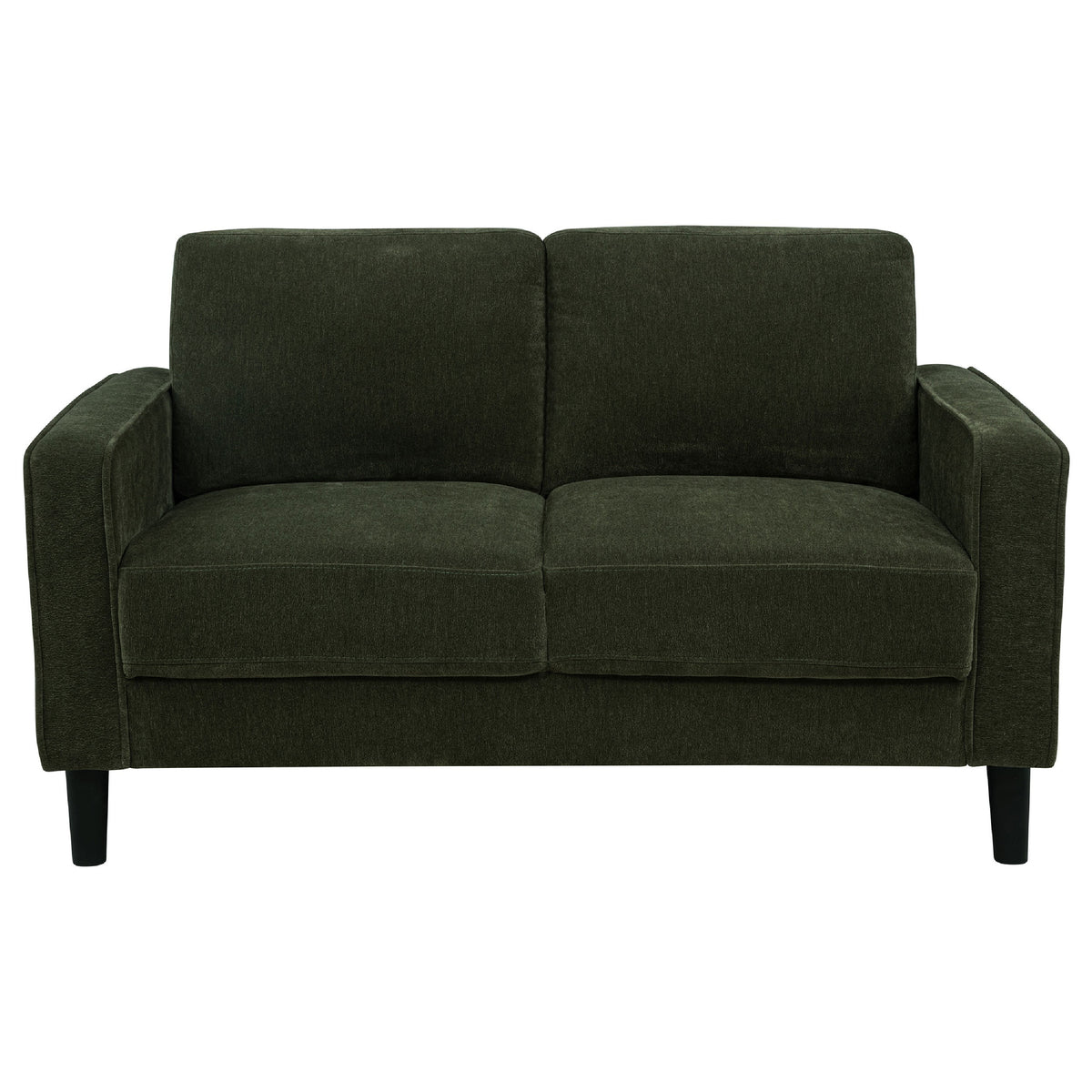2pc Sofa and Loveseat Set, Track Arms, Foam Fill Matcha Green Upholstery