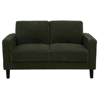 2pc Sofa and Loveseat Set, Track Arms, Foam Fill Matcha Green Upholstery
