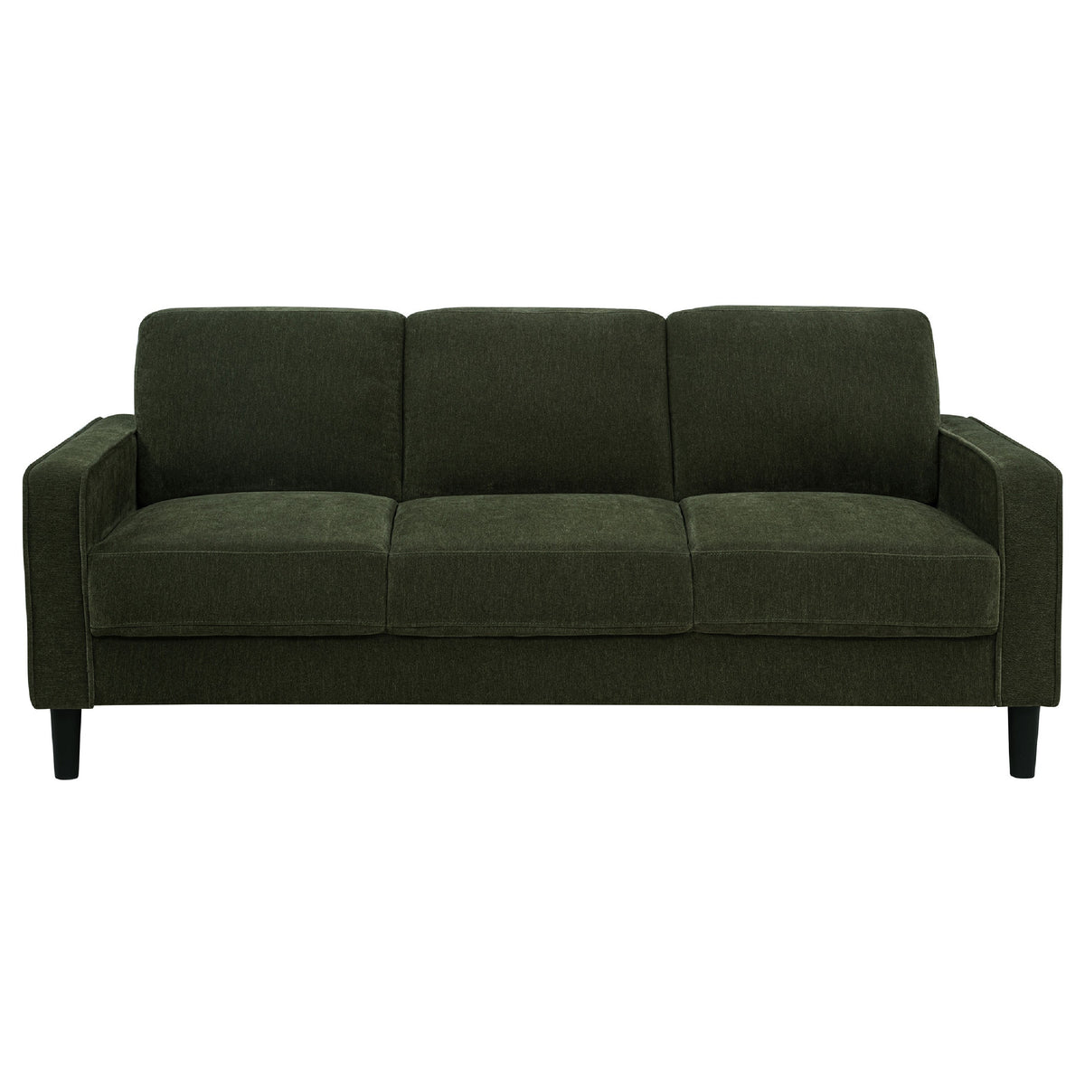 2pc Sofa and Loveseat Set, Track Arms, Foam Fill Matcha Green Upholstery