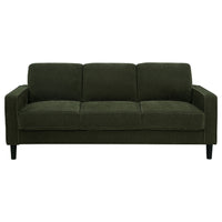 2pc Sofa and Loveseat Set, Track Arms, Foam Fill Matcha Green Upholstery