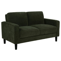 2pc Sofa and Loveseat Set, Track Arms, Foam Fill Matcha Green Upholstery