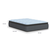 Cove Queen Pillow Top Mattress, Quilt Foam, Blue Stretch Knit Fabric 16 Inch-BM352891