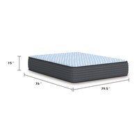 Cove King Mattress, 3-Layer Quilt Foam, Blue Stretch Knit Fabric 15 Inch-BM352893
