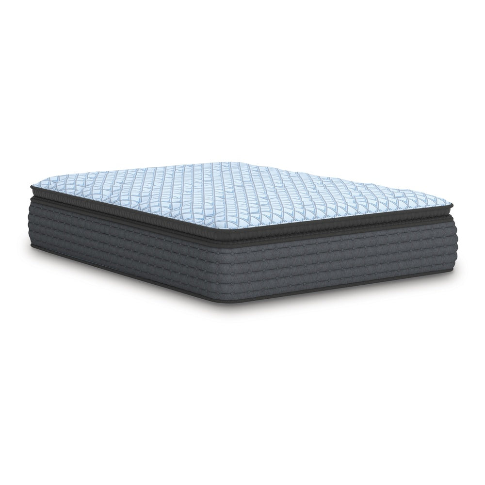 Cove King Pillow Top Mattress, Quilt Foam, Blue Stretch Knit Fabric 16 Inch-BM352894
