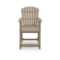 Cifa Outdoor Counter Height Stool Chair Set of 2, Slatted Driftwood Brown-BM352899