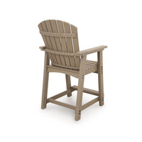 Cifa Outdoor Counter Height Stool Chair Set of 2, Slatted Driftwood Brown-BM352899