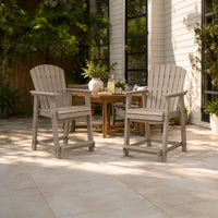 Cifa Outdoor Counter Height Stool Chair Set of 2, Slatted Driftwood Brown-BM352899