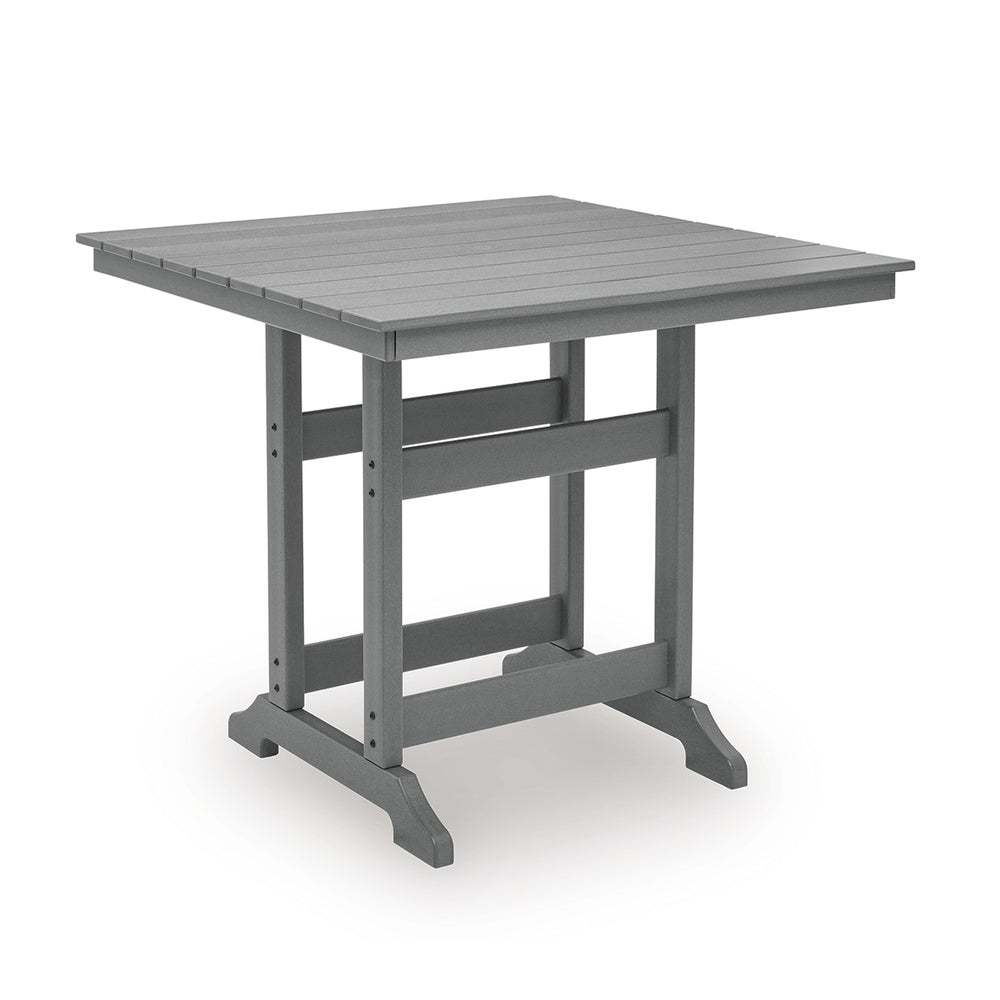 Ary Outdoor Couter Height Dining Table, Square Dark Gray Aluminum 42 Inch-BM352900