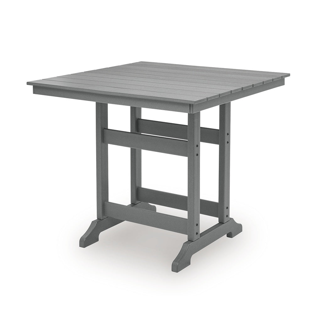 Ary Outdoor Couter Height Dining Table, Square Dark Gray Aluminum 42 Inch-BM352900