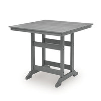 Ary Outdoor Couter Height Dining Table, Square Dark Gray Aluminum 42 Inch-BM352900