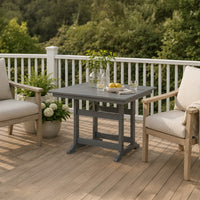 Ary Outdoor Couter Height Dining Table, Square Dark Gray Aluminum 42 Inch-BM352900
