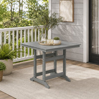 Ary Outdoor Couter Height Dining Table, Square Dark Gray Aluminum 42 Inch-BM352900
