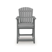 Ary Outdoor Counter Height Stool Chair Set of 2, Slatted Frame Dark Gray-BM352901