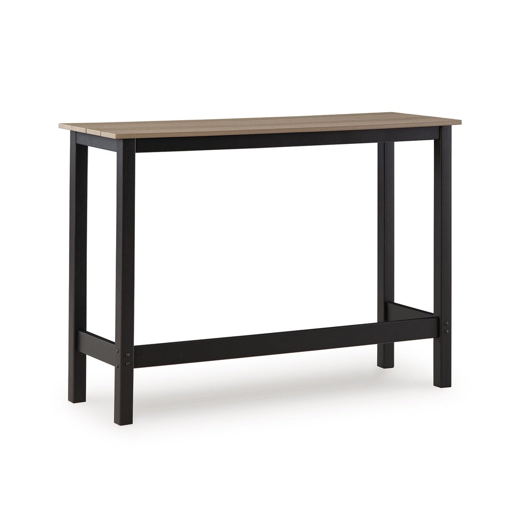 Lene 3pc Outdoor Set w Counter Table and 2 Barstool Chairs, Beige and Black-BM352902