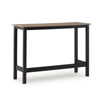 Lene 3pc Outdoor Set w Counter Table and 2 Barstool Chairs, Beige and Black-BM352902