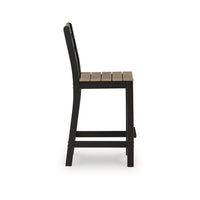 Lene 3pc Outdoor Set w Counter Table and 2 Barstool Chairs, Beige and Black-BM352902