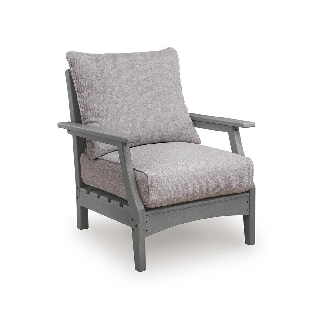 Covi Outdoor Lounge Chair Set of 2, Foam Fill Nuvella Cushions, Gray