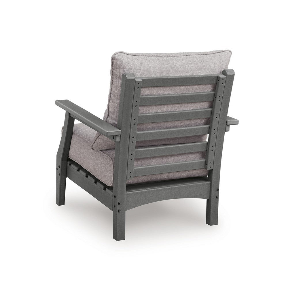 Covi Outdoor Lounge Chair Set of 2, Foam Fill Nuvella Cushions, Gray