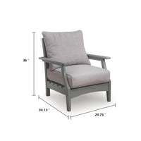 Covi Outdoor Lounge Chair Set of 2, Foam Fill Nuvella Cushions, Gray