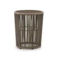Majo 3pc Outdoor Table and Chair Set, Rope Woven Aluminum, Beige Nuvella-BM352910