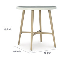 Yami Outdoor Bar Table, Beige Sintered Stone Top, Brown Aluminum 40 Inch-BM352911
