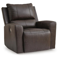 Andie Power Rocker Recliner Chair w USB, Foam Fill Gray Top Grain Leather
