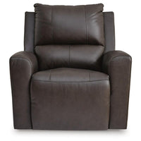 Andie Power Rocker Recliner Chair w USB, Foam Fill Gray Top Grain Leather