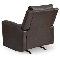 Andie Power Rocker Recliner Chair w USB, Foam Fill Gray Top Grain Leather