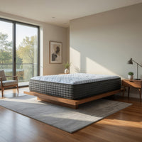 Dyni Plush Queen Mattress, 3-Layer Foam, Blue Stretch Knit Fabric 15 Inch-BM352919
