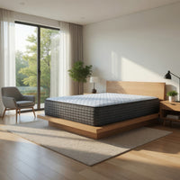 Dyni Firm Queen Mattress, 3-Layer Foam, Blue Stretch Knit Fabric 14 Inch-BM352920