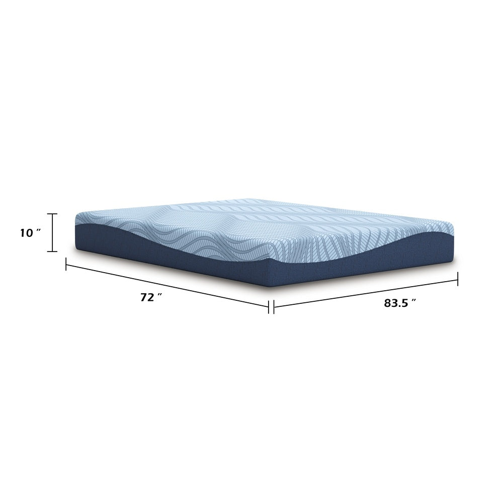 Ammy California King Mattress, Firm Support, Memory Foam, Blue 10 Inch-BM352926