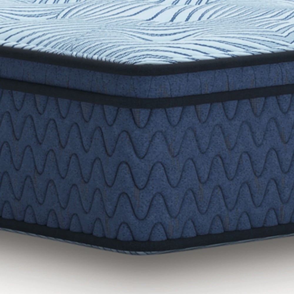 Pmy Hybrid King Mattress, Cooling Cover, Coil Support, Blue Fabric 12 Inch-BM352927