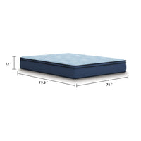Pmy Hybrid King Mattress, Cooling Cover, Coil Support, Blue Fabric 12 Inch-BM352927