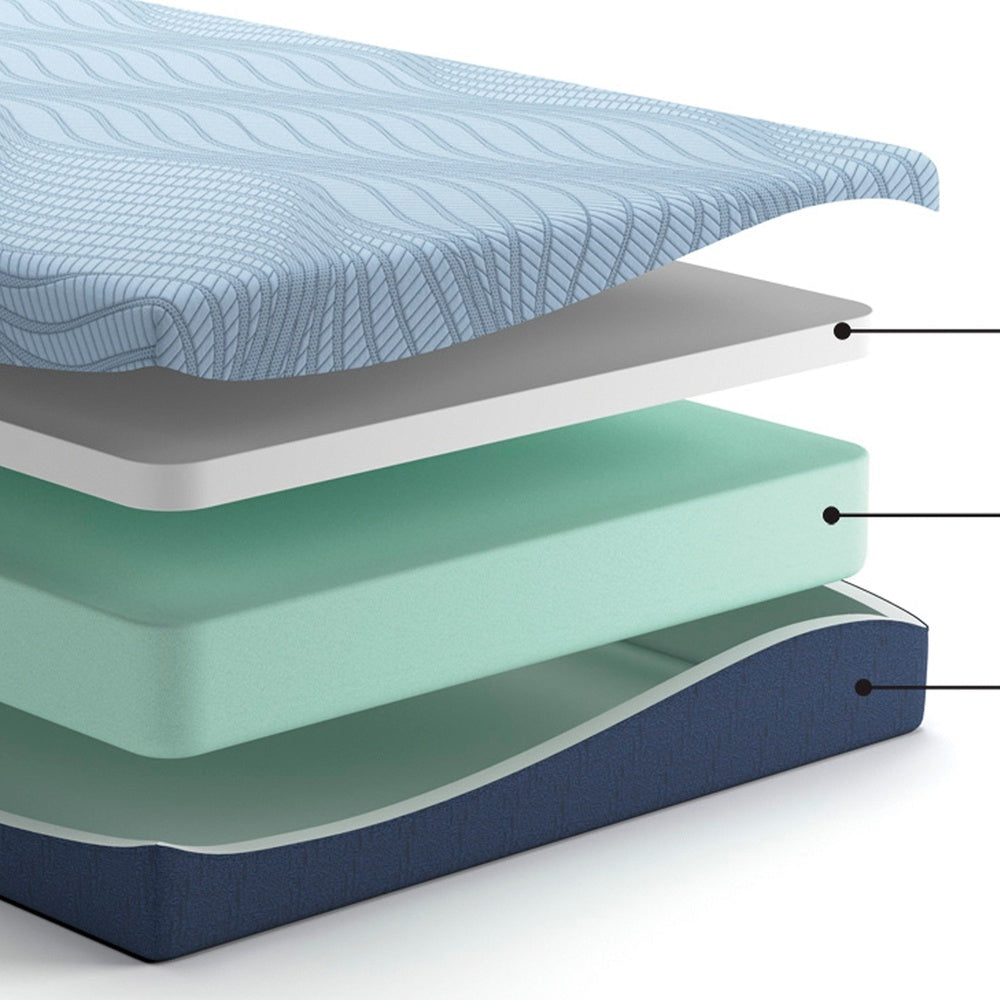 Ammy King Mattress with Firm Support, Memory Foam, Light Blue 10 Inch-BM352928
