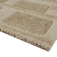 Lisa Hand Tufted Large Area Rug, Brick Pattern, Tan Wool-Polyester 8x10