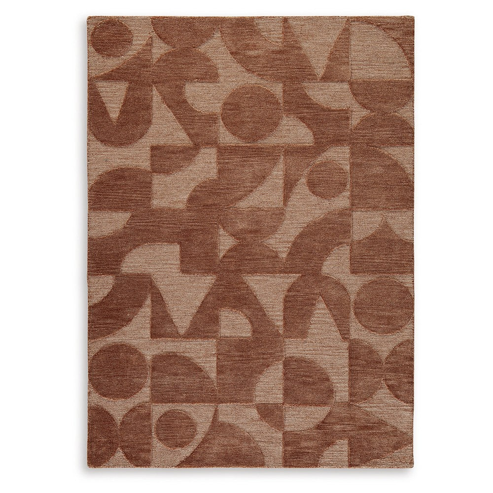 Perry Large Area Rug, Geometric Accents, Hand-Tufted Clay Polyester 8x10