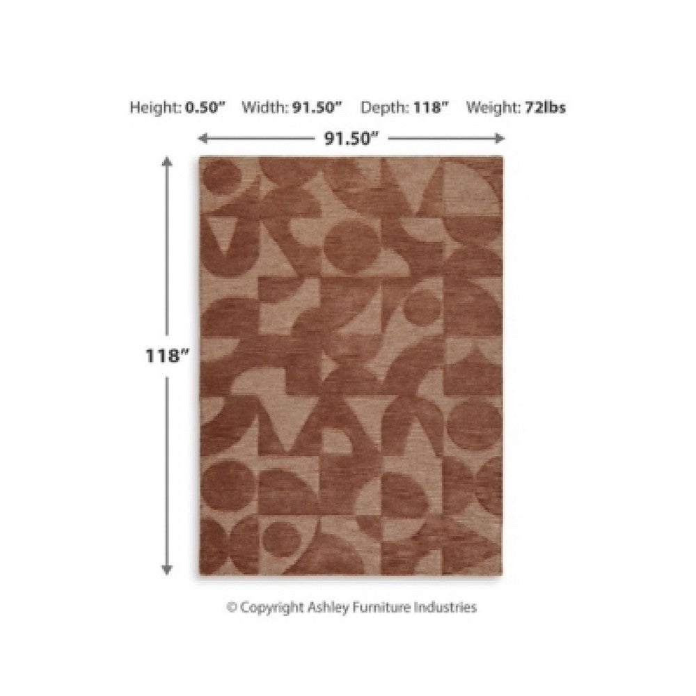 Perry Large Area Rug, Geometric Accents, Hand-Tufted Clay Polyester 8x10