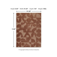 Perry Large Area Rug, Geometric Accents, Hand-Tufted Clay Polyester 8x10