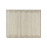 Emery Table-Tufted Large Rug with Stepped Border, Brown-Beige Wool 8x10