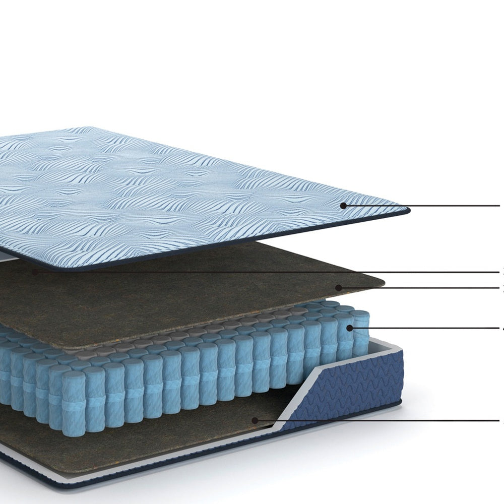 Ammy Hybrid King Mattress, Edge Design, Blue Flame Retardant Polyester 10 Inch-BM352945