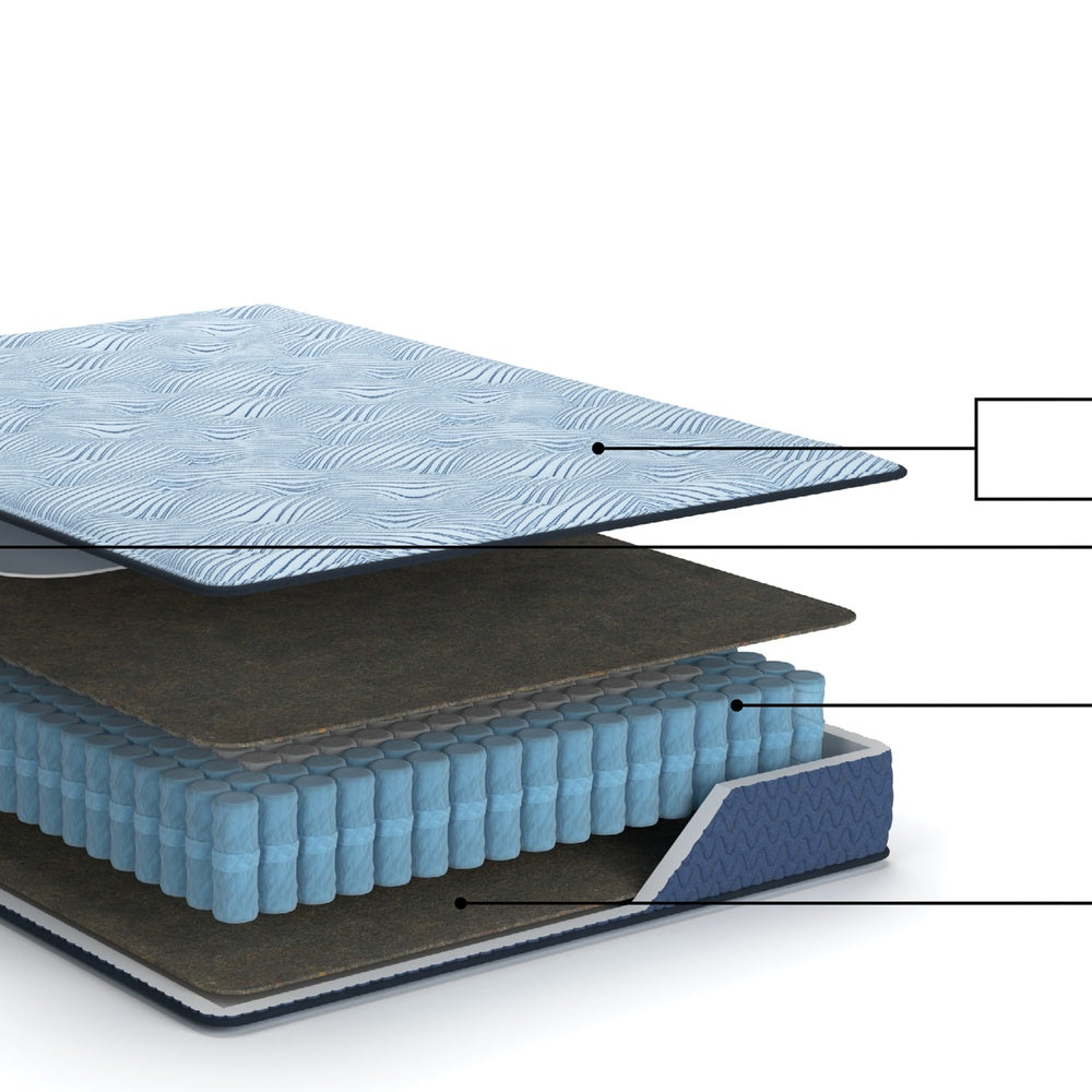 Ammy Hybrid King Mattress, Edge Design, Blue Flame Retardant Polyester 10 Inch-BM352945