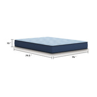 Ammy Hybrid King Mattress, Edge Design, Blue Flame Retardant Polyester 10 Inch-BM352945