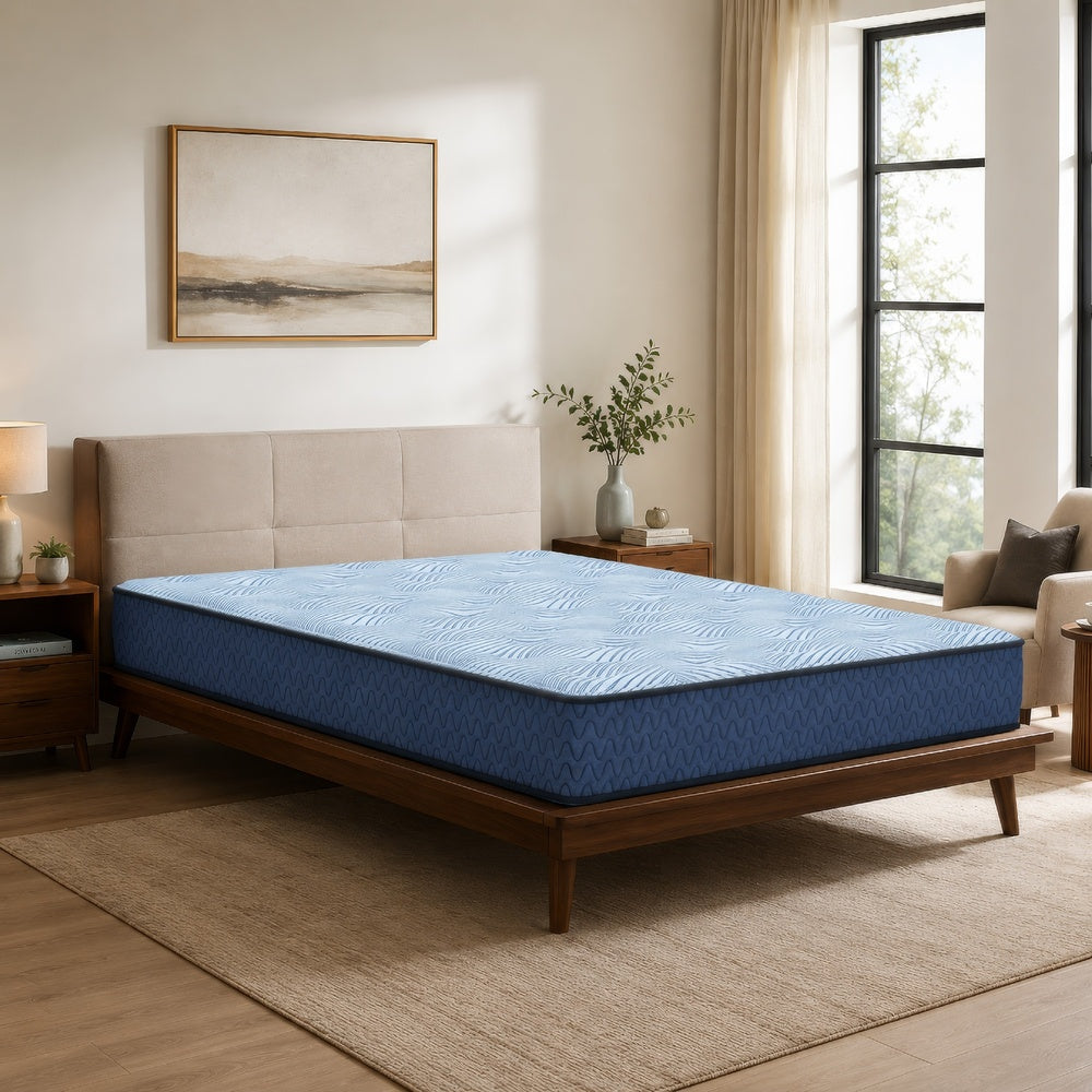 Ammy Hybrid King Mattress, Edge Design, Blue Flame Retardant Polyester 10 Inch-BM352945