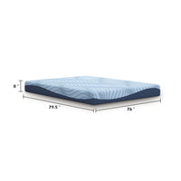 Ryna King Mattress with Memory Foam, Firm Support, Light Blue Fabric 8 Inch-BM352946