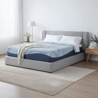 Ryna King Mattress with Memory Foam, Firm Support, Light Blue Fabric 8 Inch-BM352946