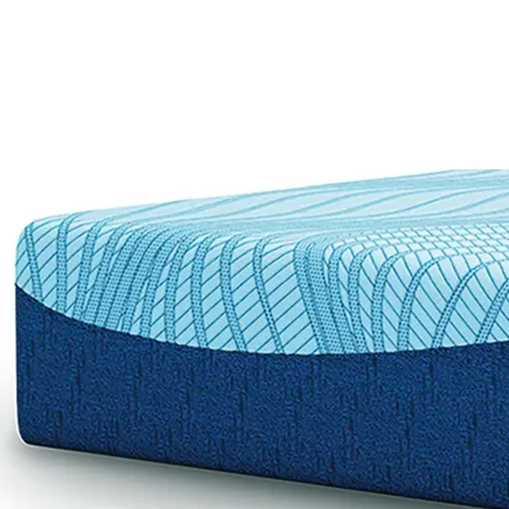 Pmy Queen Mattress with Memory Foam, Firm Support, Light Blue Fabric 12 Inch-BM352947