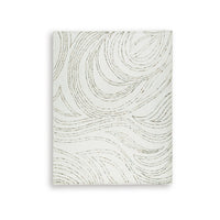 Delma Abstract Large Rug, Green-Brown Organic Flow Pattern, Ivory Wool 8x10