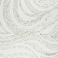 Delma Abstract Large Rug, Green-Brown Organic Flow Pattern, Ivory Wool 8x10